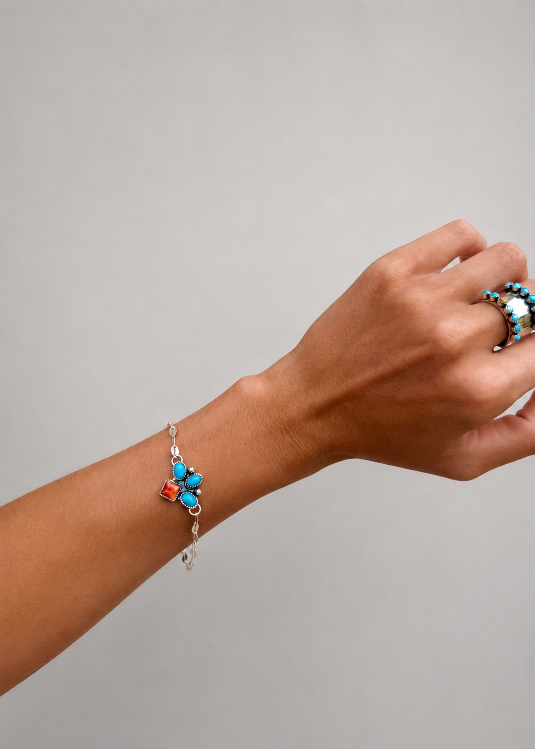 Flint Stone Cluster Bracelet