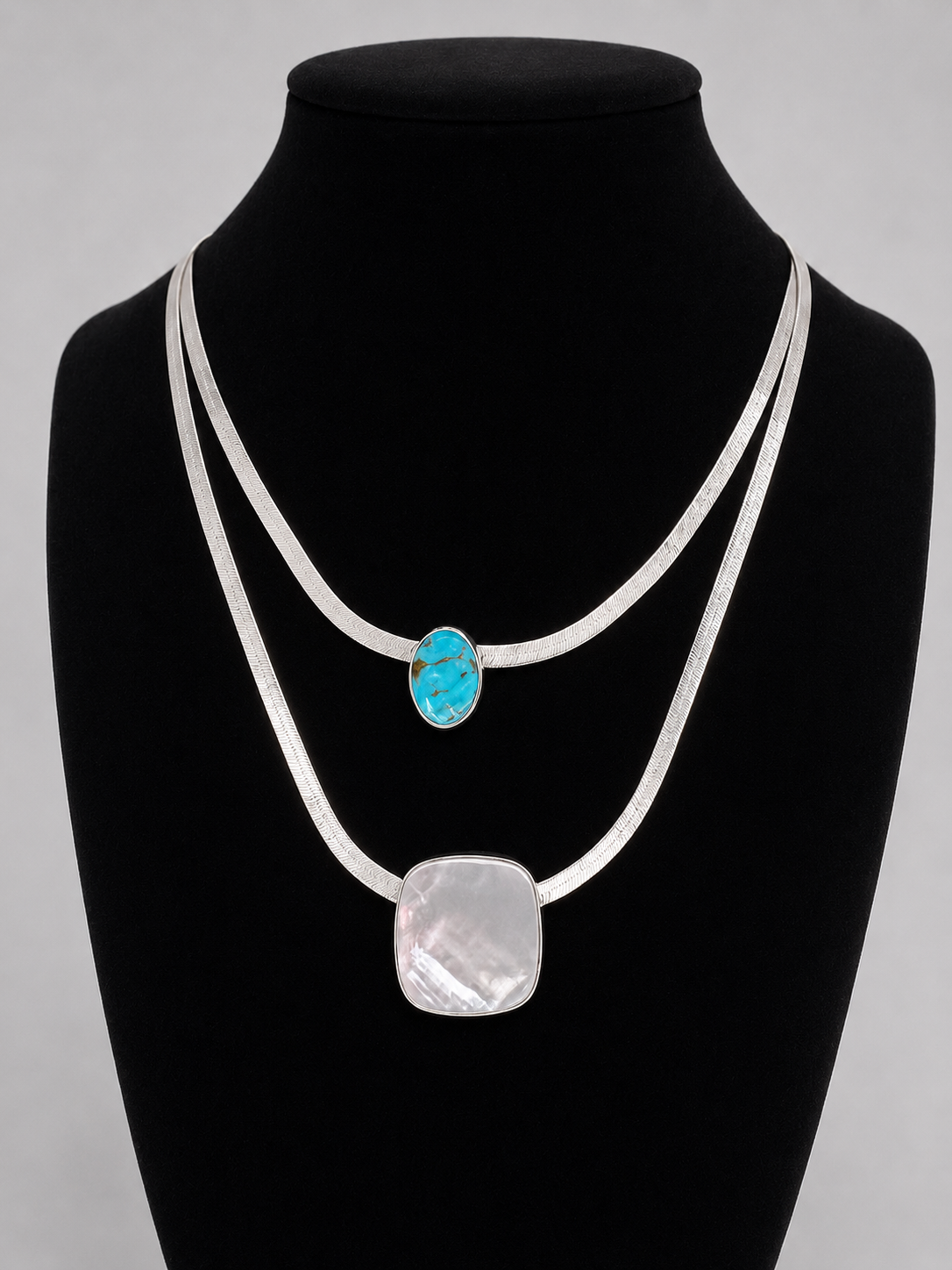 Knott Turquoise Herringbone Necklace
