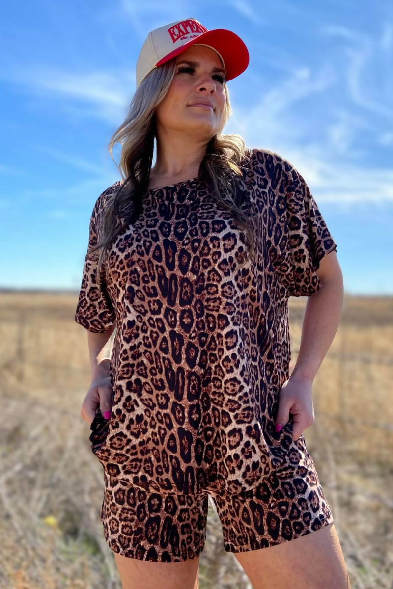 Cozy Cowgirl Cheetah Shorts