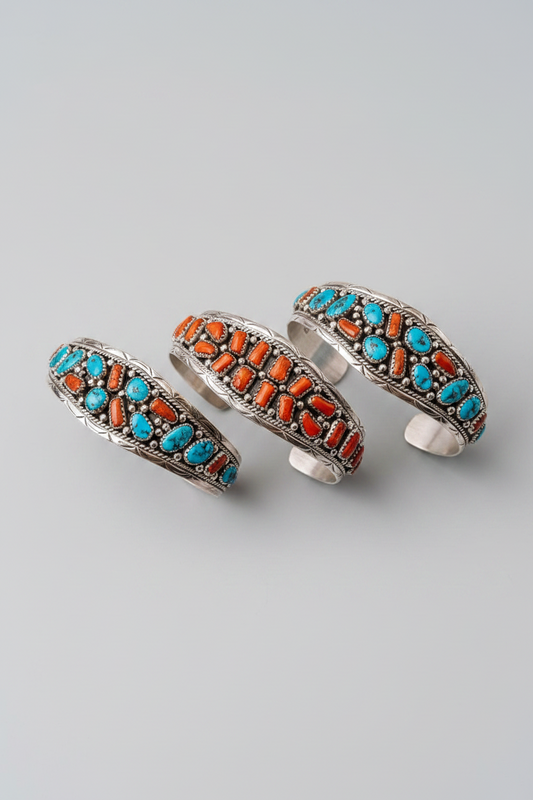 Panhandle Coral/Turquoise Cuff Bracelet