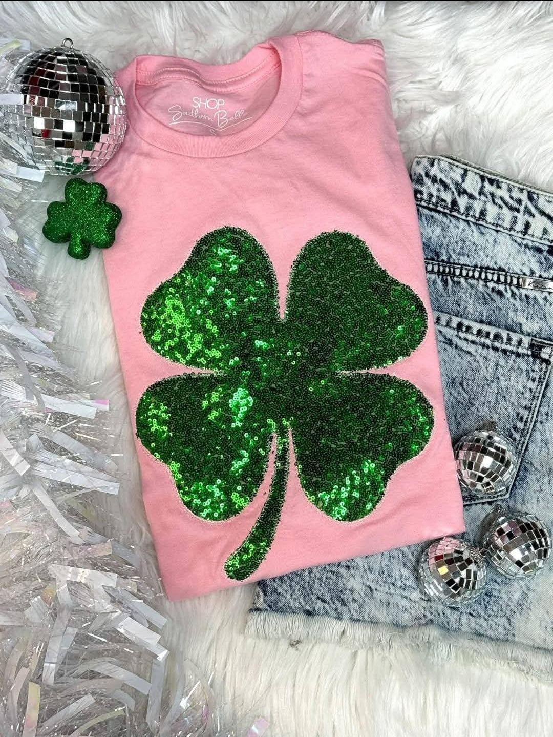 Sequin Shamrock Tee