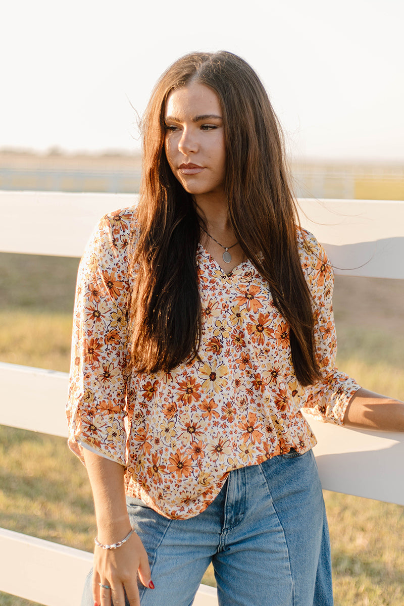 Fall Flowers Top