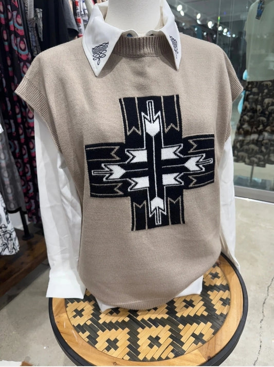 Aztec Cross Sweater Vest