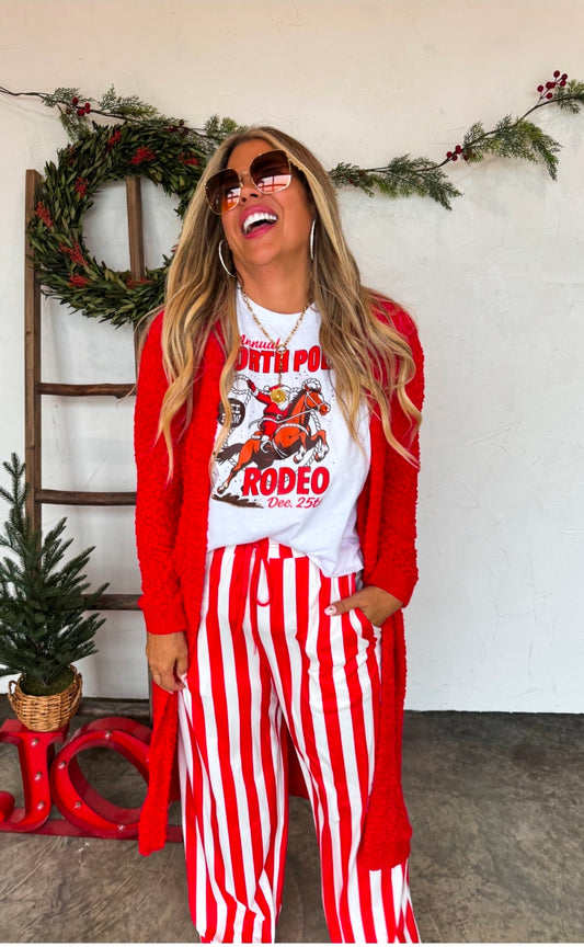 Christmas Red Popcorn Cardigan