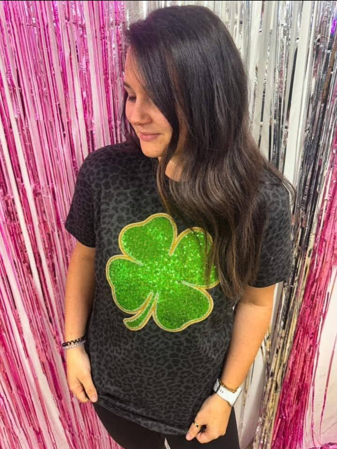 Sequin Shamrock Tee