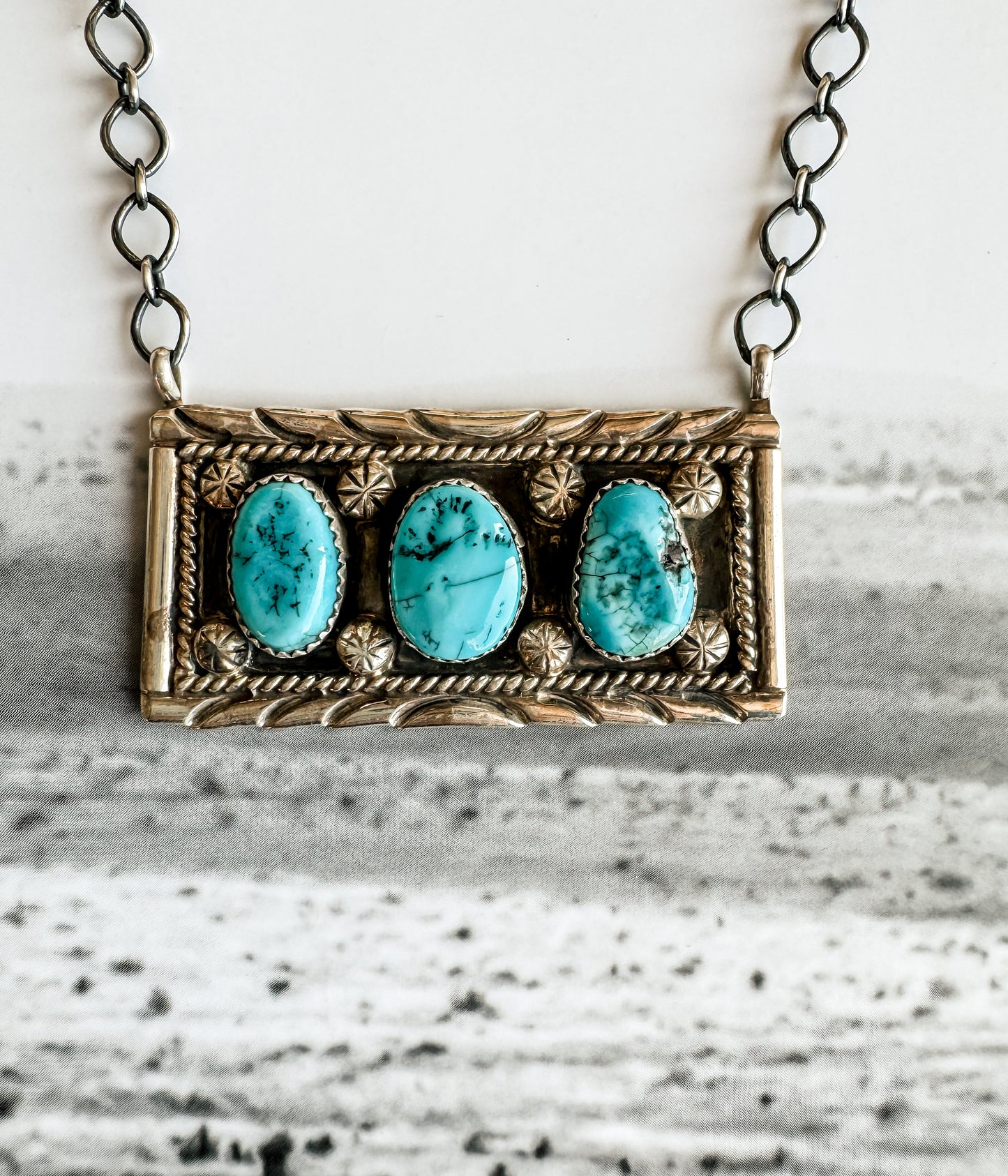 Kingman Turquoise Bar Necklace