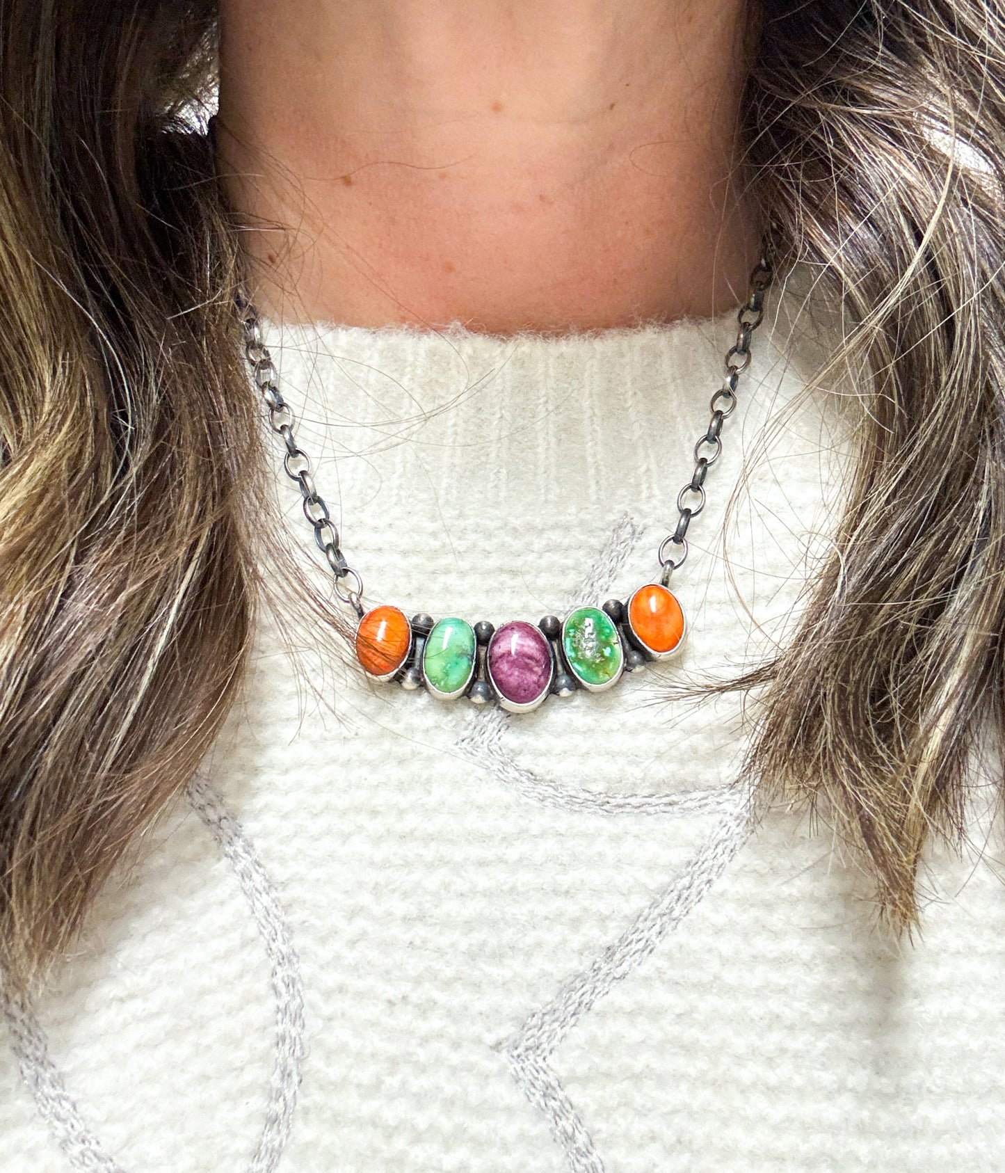 Five Multi Stone Necklace