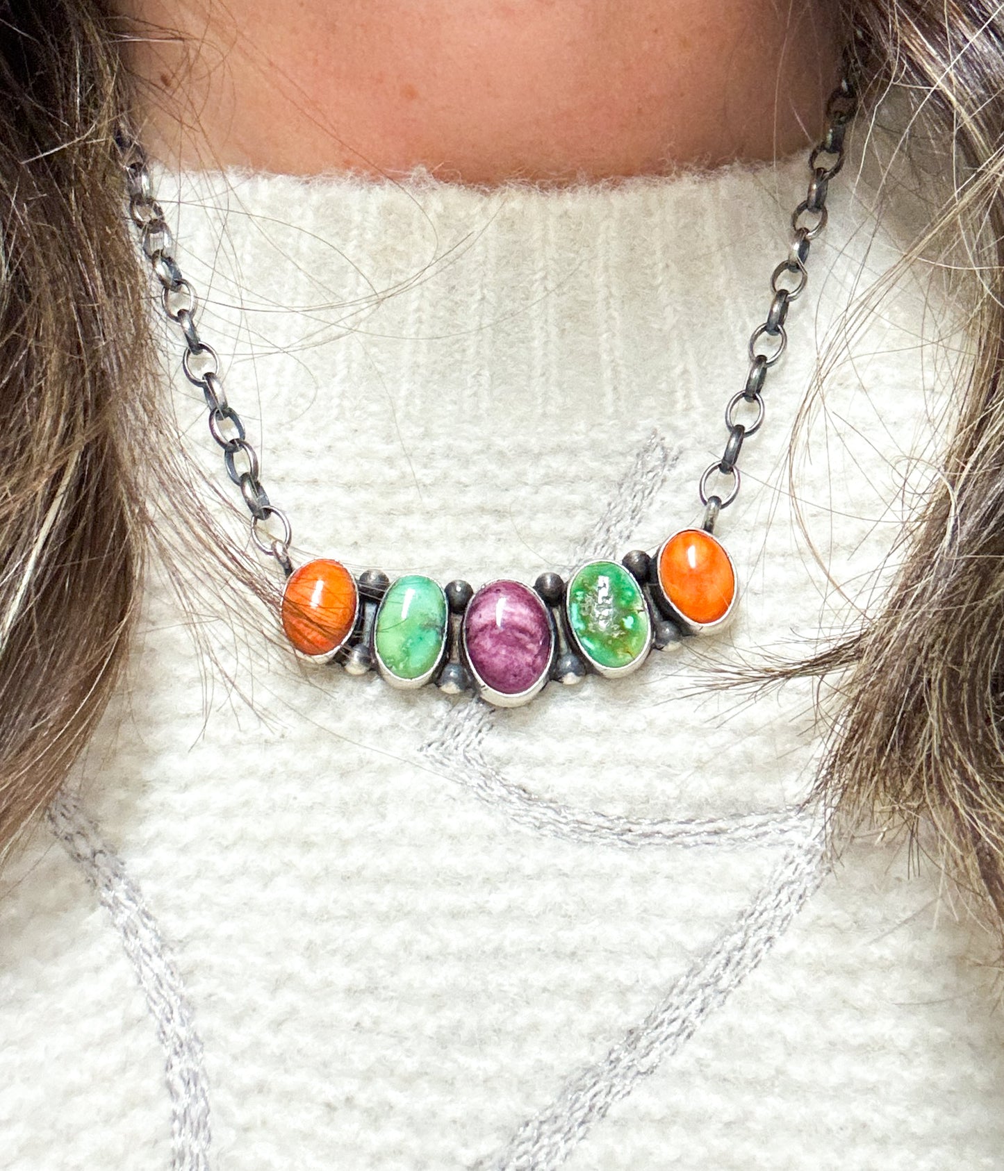 Five Multi Stone Necklace