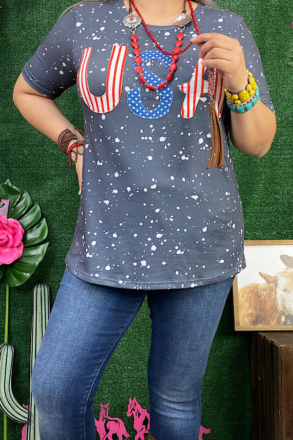 USA Patched Stars Top