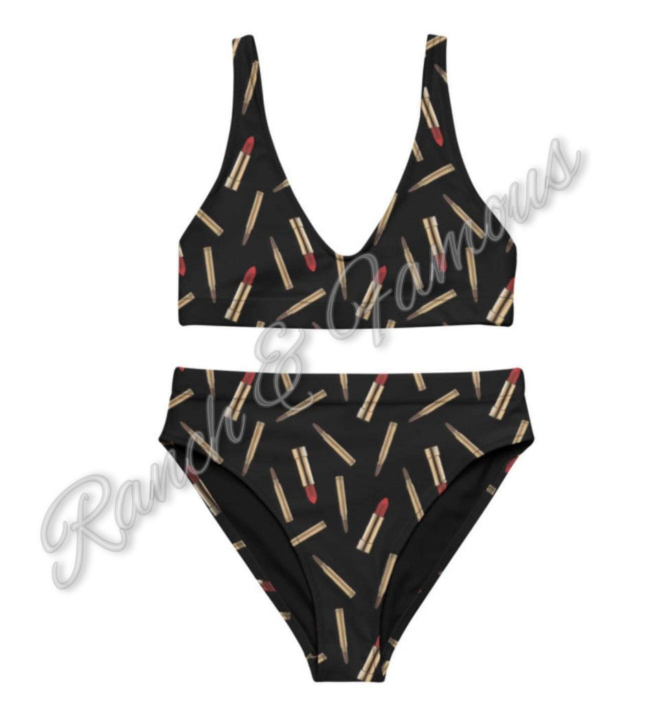 Gunpowder & Red high-waisted bikini